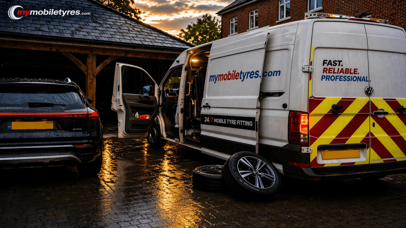 Mobile tyre fitting van serving Edinburgh