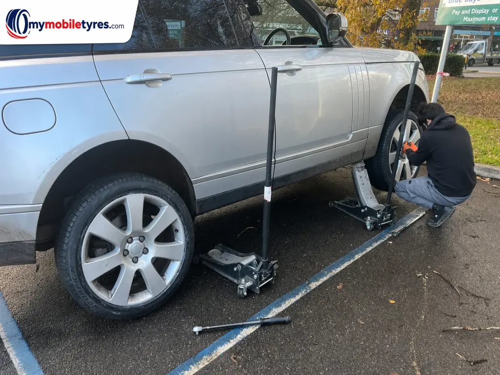 Mobile puncture repair on a car tyre in London & the South East